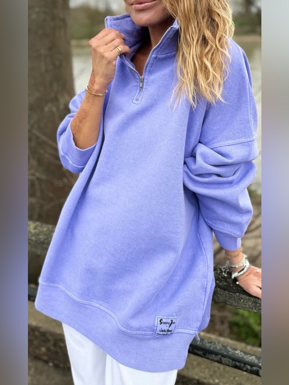 Sloppy Joe DIANA ZIP NECK - Soft Lilac